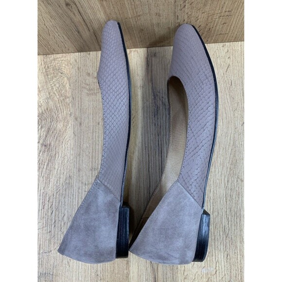 Corso Como Flats Shoes Women's 10 Suede Slate Gray Snakeskin Patent Comfort BR01 - Picture 9 of 16